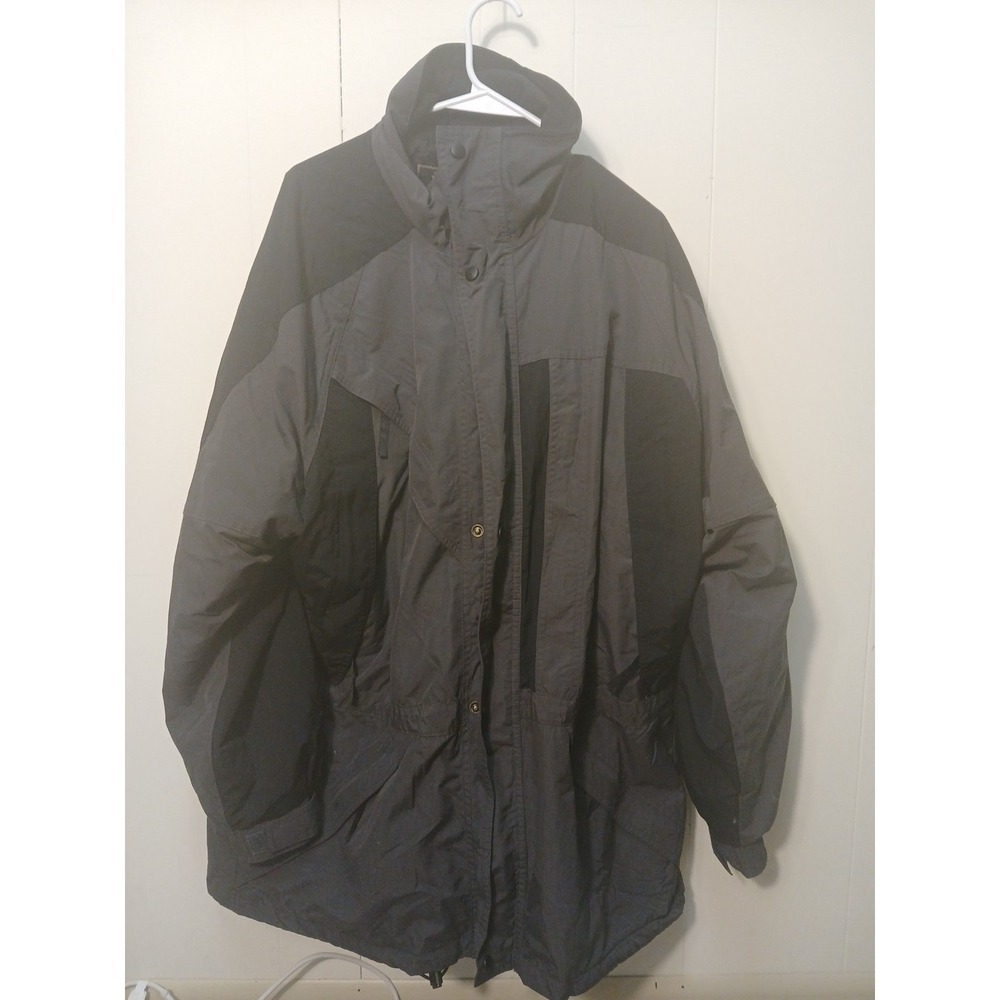 G.H Bass Men's Winter Coat Large Fleece Lined!!! Black Gray!! Heavy Duty‎